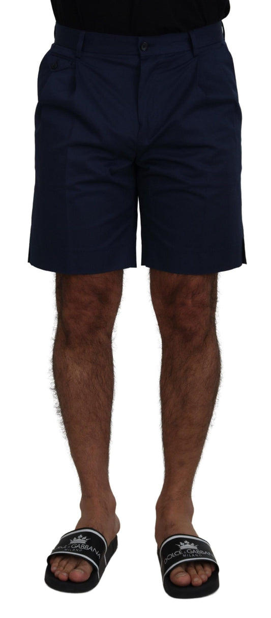 Shorts décontractés en coton extensible bleu chiné Dolce & Gabbana