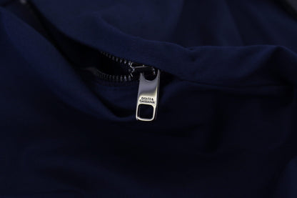 Shorts décontractés en coton extensible bleu chiné Dolce & Gabbana