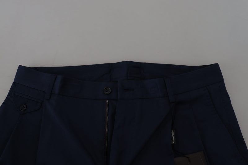 Shorts décontractés en coton extensible bleu chiné Dolce &amp; Gabbana