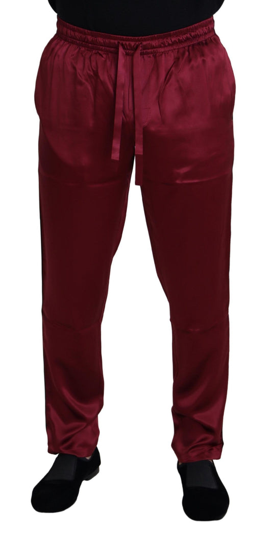 Pantalon de pyjama en soie de Bordeaux DG de Dolce & Gabbana