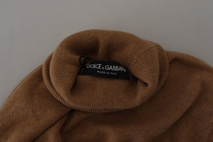Pull en cachemire beige à col montant de Dolce & Gabbana