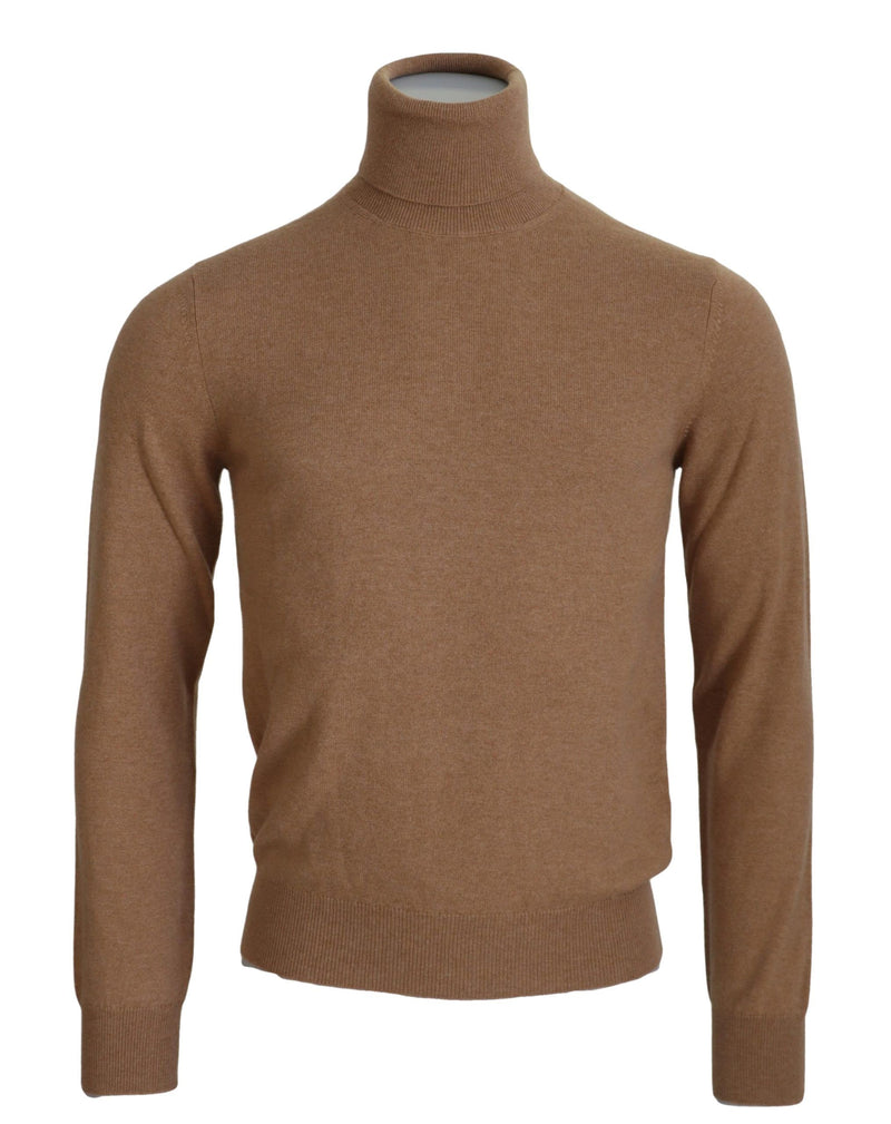Pull en cachemire beige à col montant de Dolce &amp; Gabbana