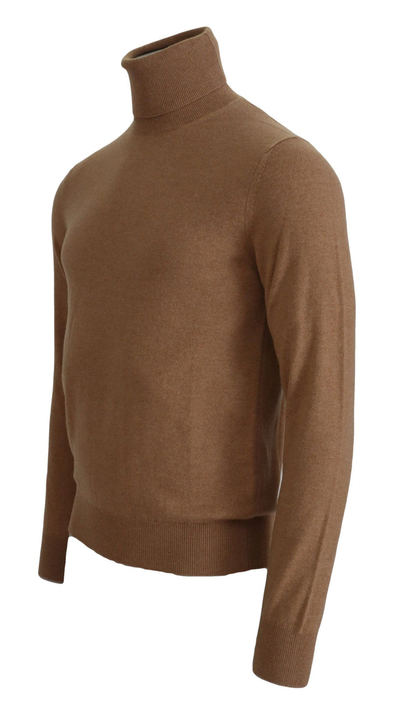 Pull en cachemire beige à col montant de Dolce &amp; Gabbana