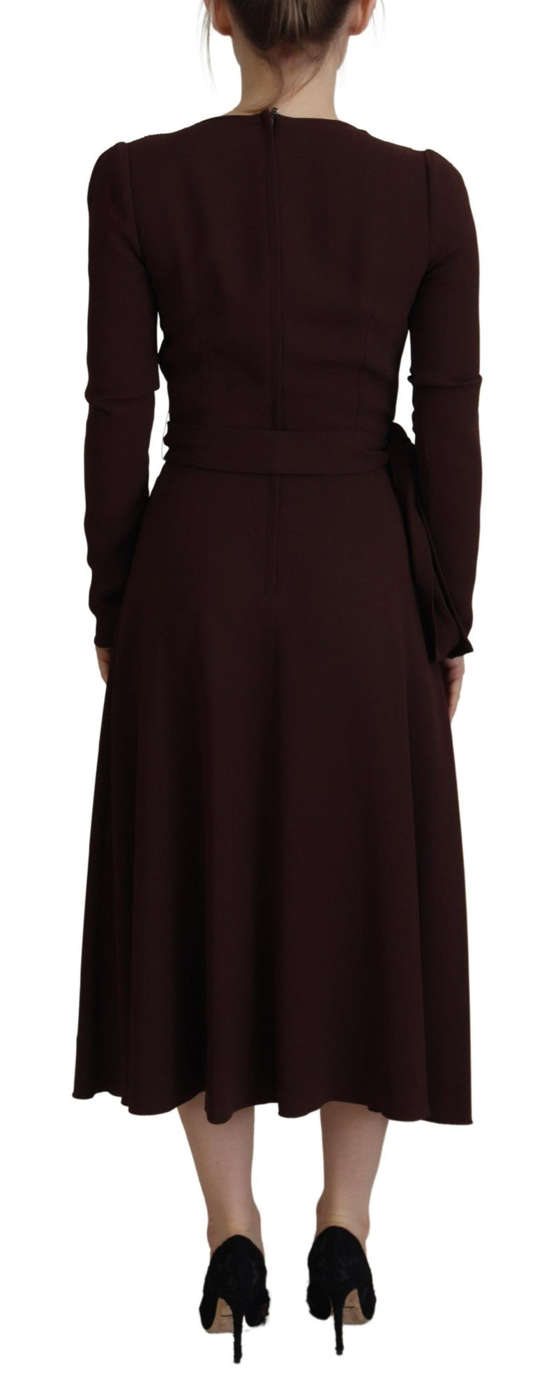 Dolce & Gabbana Robe Midi Longue à Enveloppe Brune