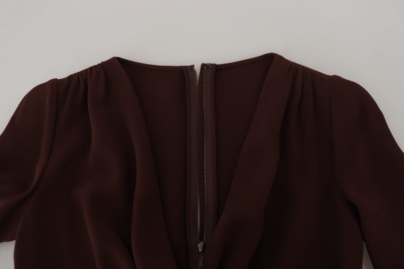 Dolce & Gabbana Robe Midi Longue à Enveloppe Brune