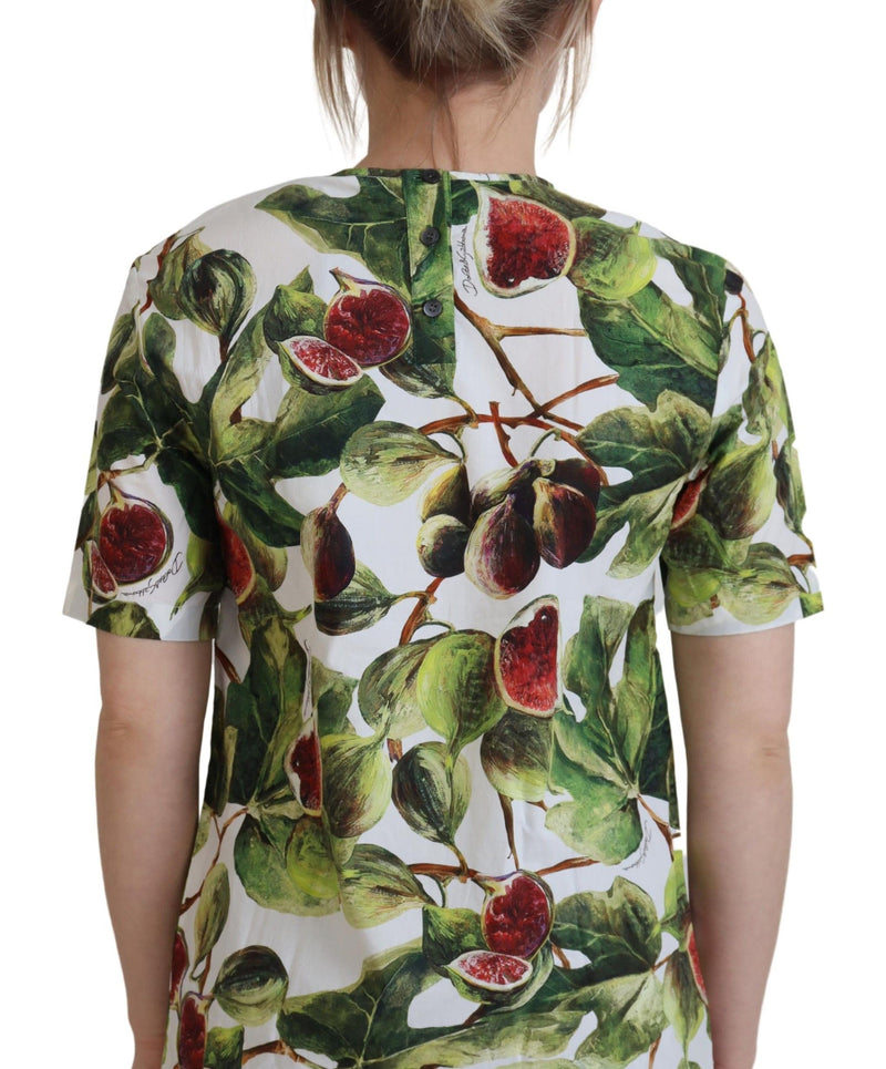 Dolce & Gabbana T-shirt en coton à col rond avec imprimé de fruits