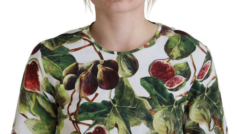 Dolce & Gabbana T-shirt en coton à col rond avec imprimé de fruits