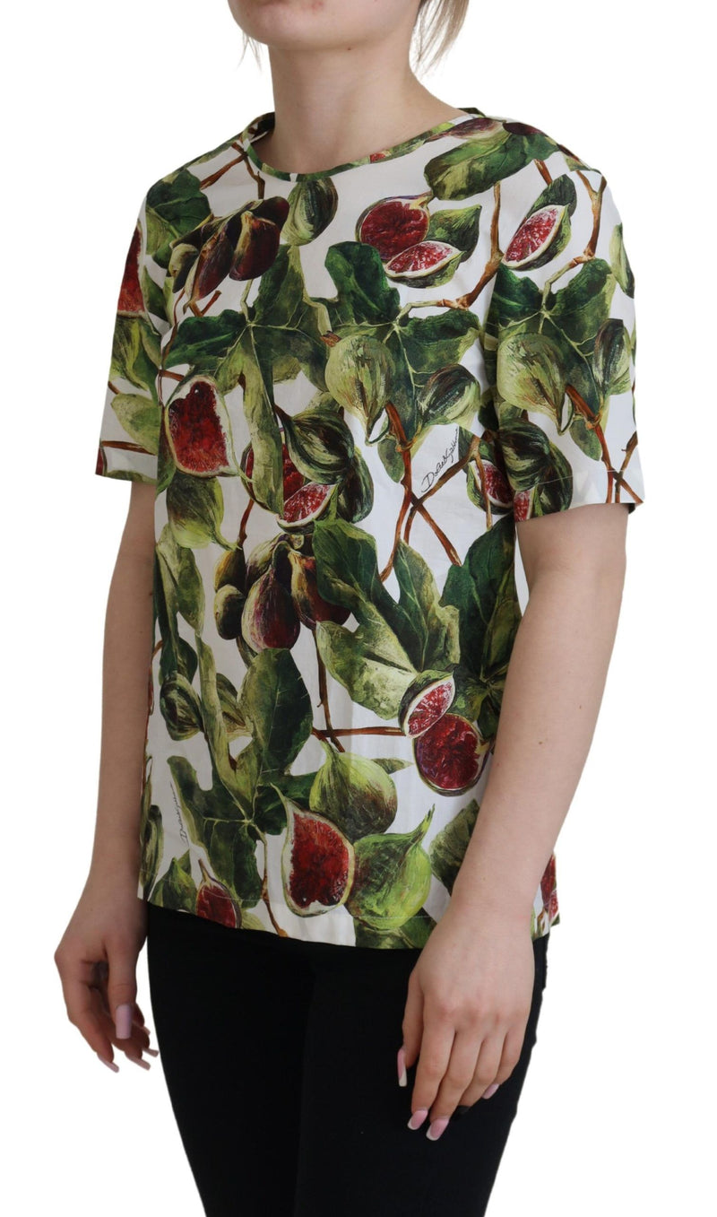 Dolce & Gabbana T-shirt en coton à col rond avec imprimé de fruits
