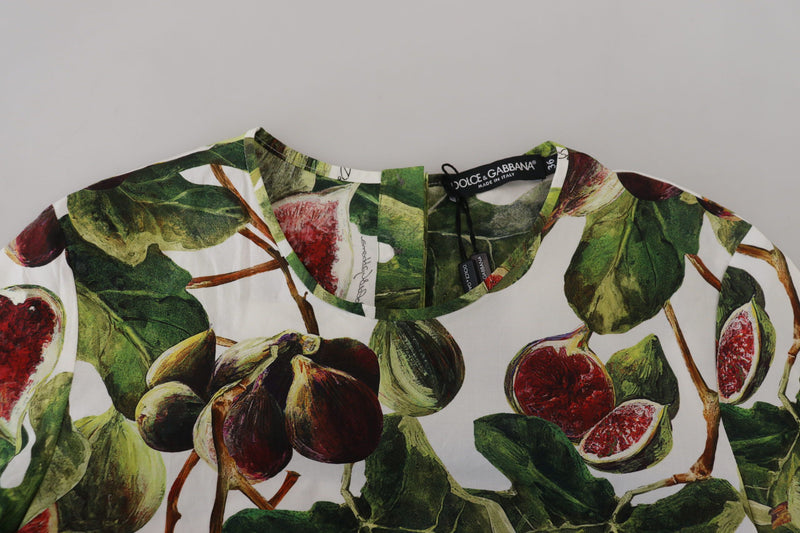 Dolce & Gabbana T-shirt en coton à col rond avec imprimé de fruits
