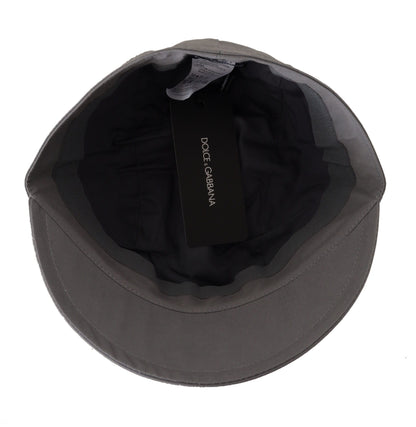 Dolce & Gabbana Casquette Gavroche Grise Homme Capello Coton Chapeau