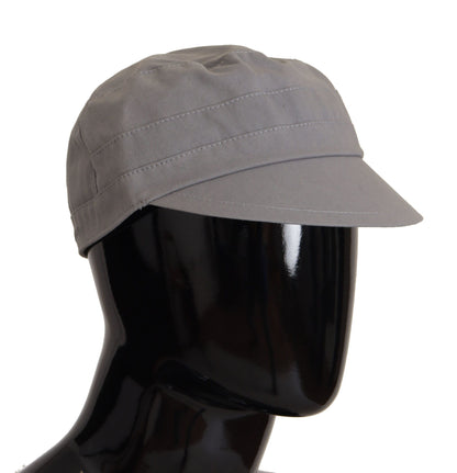 Dolce & Gabbana Casquette Gavroche Grise Homme Capello Coton Chapeau