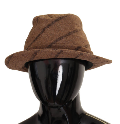 Chapeau d'été à rayures marron Fedora Dolce & Gabbana