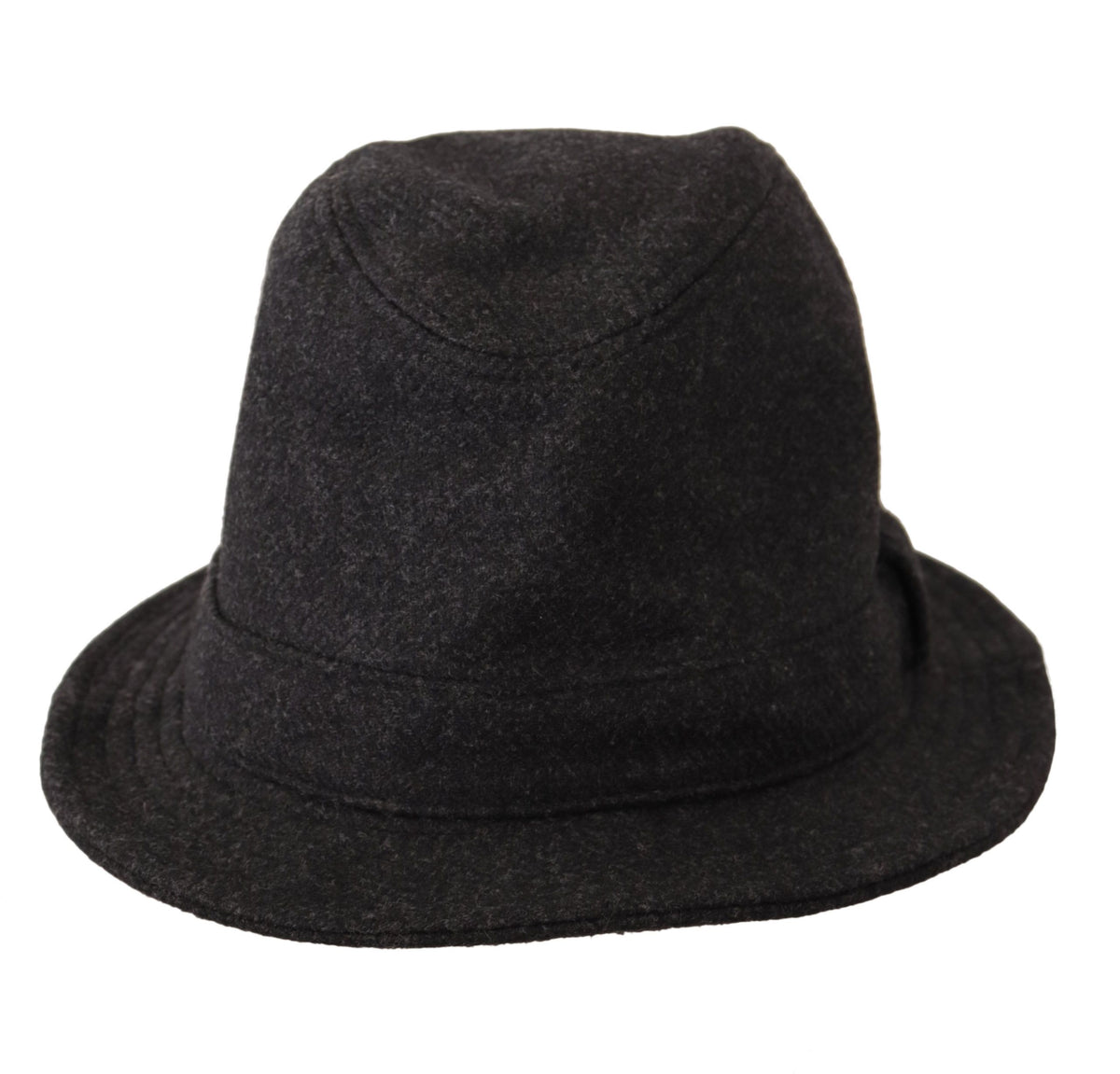 Dolce & Gabbana Gray Virgin Wool Logo Fedora Trilby Hat