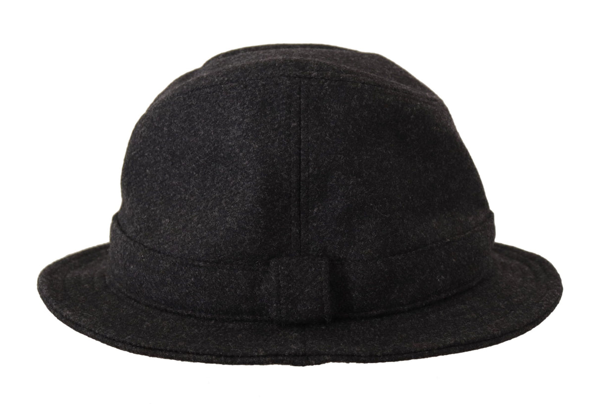 Dolce & Gabbana Gray Virgin Wool Logo Fedora Trilby Hat