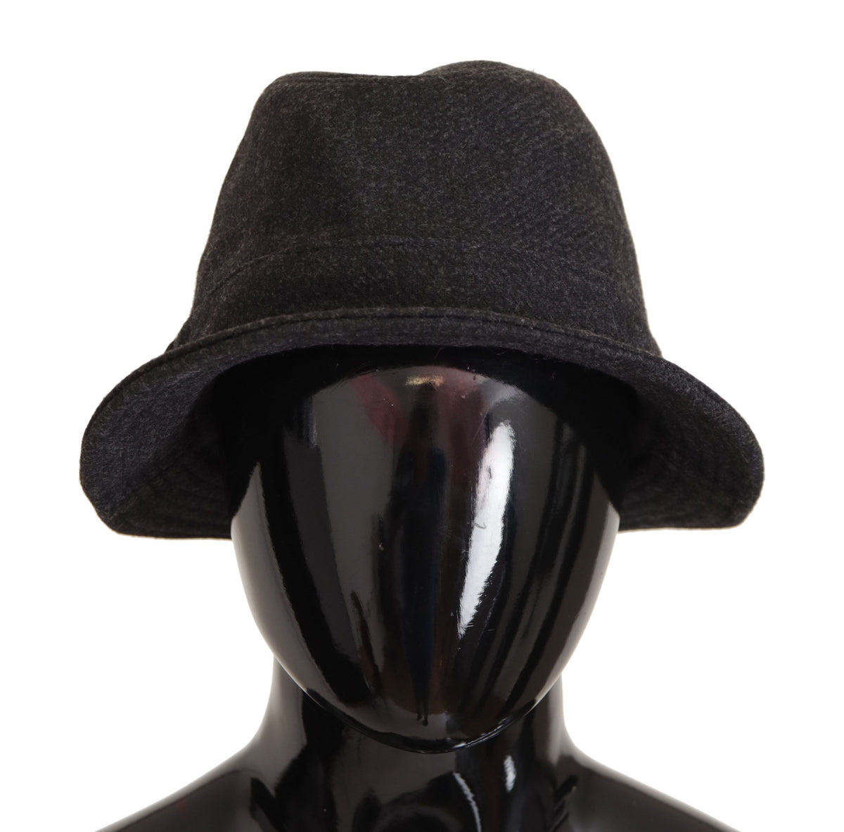 Dolce & Gabbana Gray Virgin Wool Logo Fedora Trilby Hat