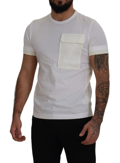 T-shirt à manches courtes blanc avec poche à rabat de Dolce & Gabbana