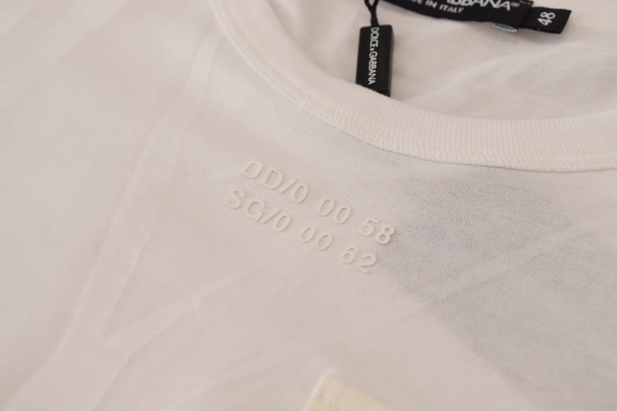 T-shirt à manches courtes blanc avec poche à rabat de Dolce &amp; Gabbana