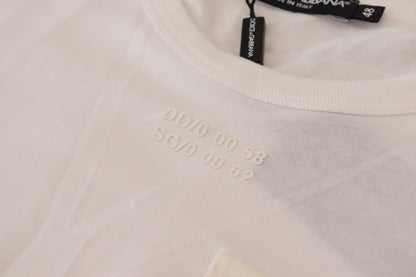 T-shirt à manches courtes blanc avec poche à rabat de Dolce & Gabbana
