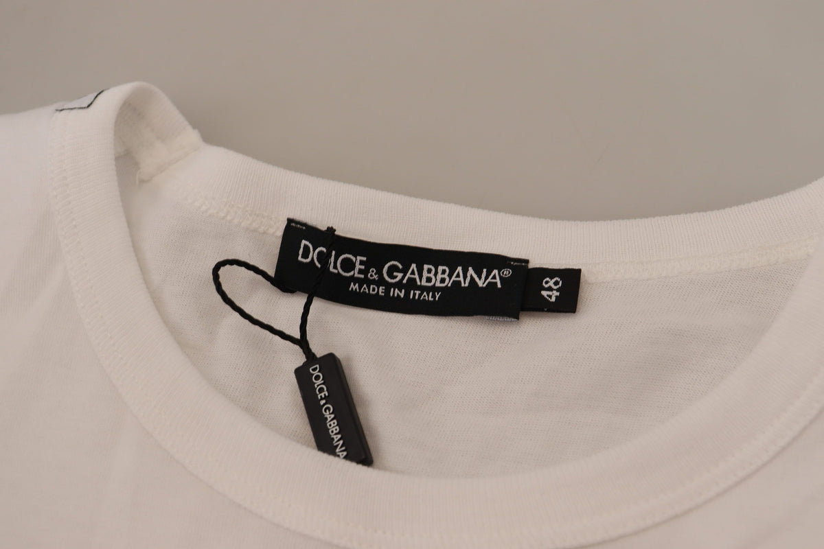 T-shirt à manches courtes blanc avec poche à rabat de Dolce &amp; Gabbana