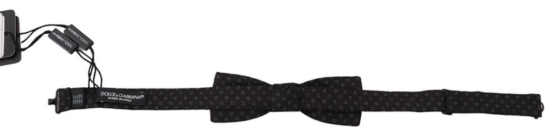 Nœud papillon ajustable en soie à motif noir Dolce &amp; Gabbana