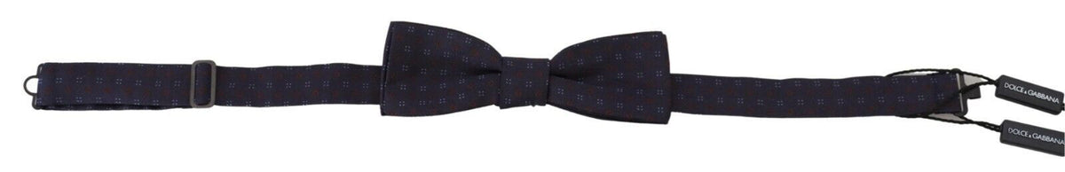 Nœud papillon ajustable en soie à motif bleu Dolce &amp; Gabbana