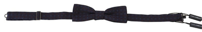 Nœud papillon ajustable en soie à motif bleu Dolce & Gabbana