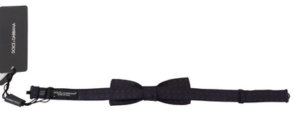 Nœud papillon ajustable en soie à motif bleu Dolce & Gabbana