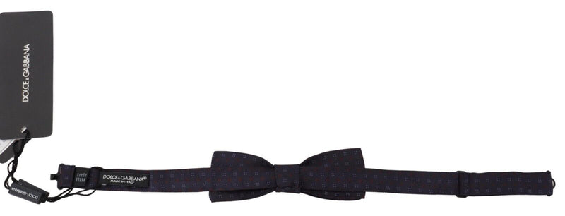 Nœud papillon ajustable en soie à motif bleu Dolce &amp; Gabbana