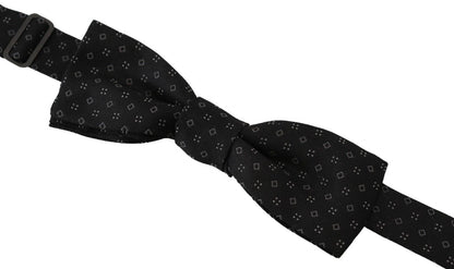 Cravate en soie noire à motifs Dolce & Gabbana pour homme, accessoire, nœud papillon