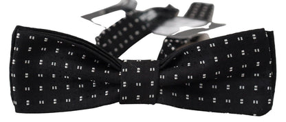 Nœud papillon en soie noire à motifs Dolce & Gabbana