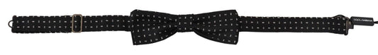 Nœud papillon en soie noire à motifs Dolce & Gabbana
