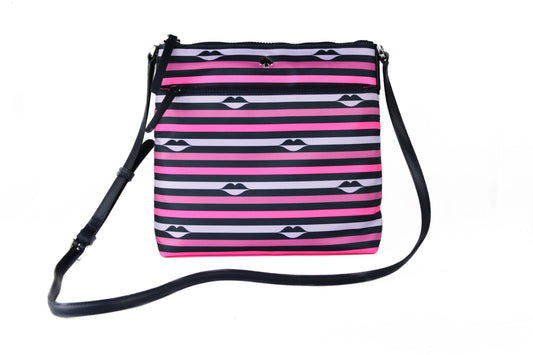Kate Spade Jae Nylon Lederen Crossbody Handtasje, Roze met Strepen, Multi Kleuren