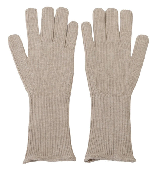 Gants pour homme Dolce & Gabbana en cachemire et soie ivoire
