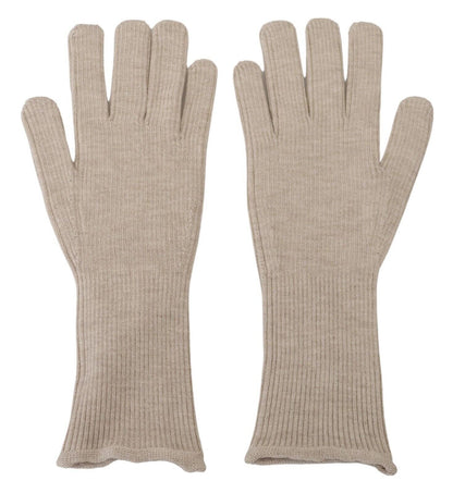 Gants pour homme Dolce & Gabbana en cachemire et soie ivoire