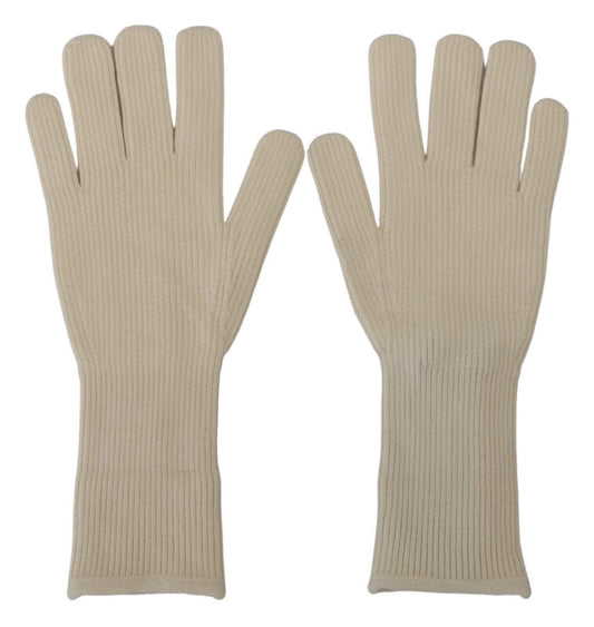 Gants pour homme Dolce & Gabbana en cachemire blanc tricoté