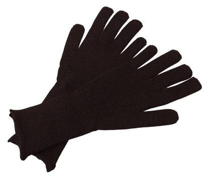 Gants pour homme Dolce & Gabbana en cachemire et soie marron