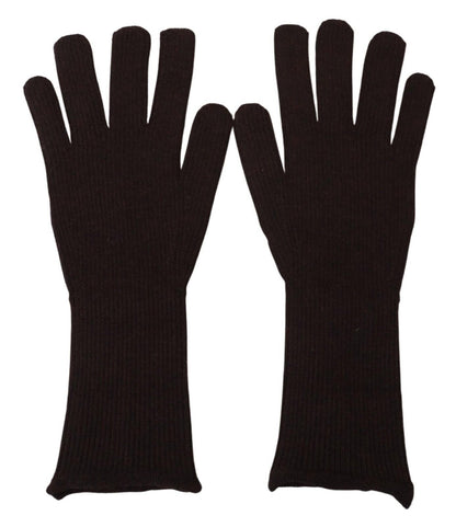 Gants pour homme Dolce & Gabbana en cachemire et soie marron