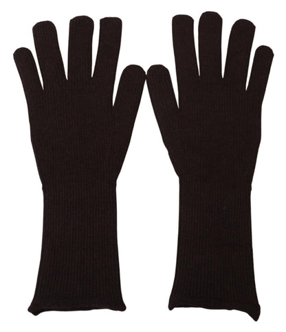 Gants pour homme Dolce & Gabbana en cachemire et soie marron