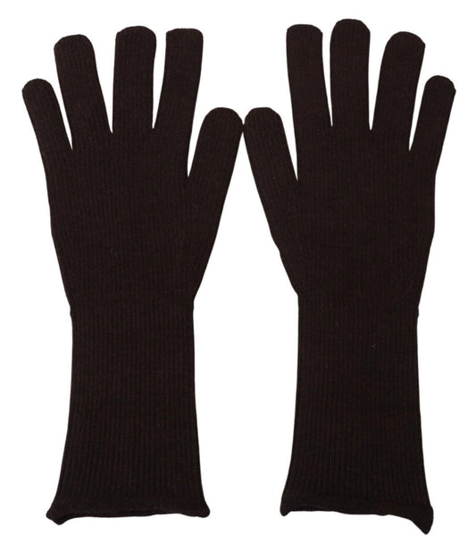 Gants pour homme Dolce & Gabbana en cachemire et soie marron