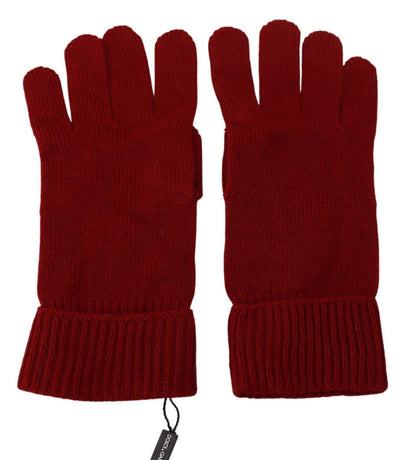 Gants pour homme Dolce & Gabbana en tricot 100 % cachemire rouge