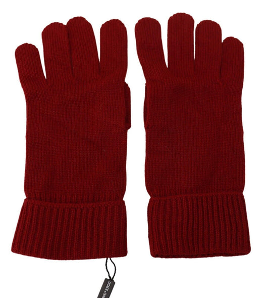 Gants pour homme Dolce & Gabbana en tricot 100 % cachemire rouge