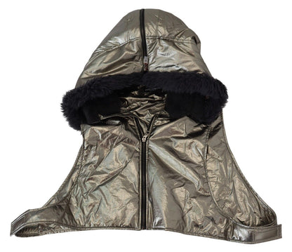 Dolce & Gabbana Chapeau en nylon pour homme avec fourrure argentée