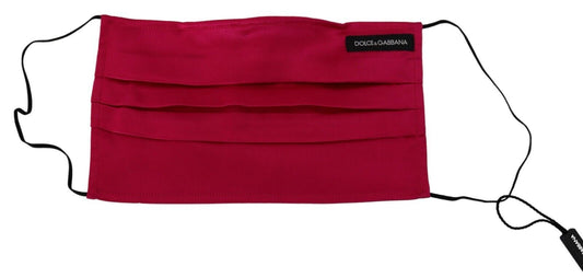 Masque facial Dolce & Gabbana en coton rouge plissé avec élastique et sangle d'oreille, taille unique