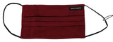 Dolce & Gabbana Masque en Soie Plissée Maroon avec Élastique