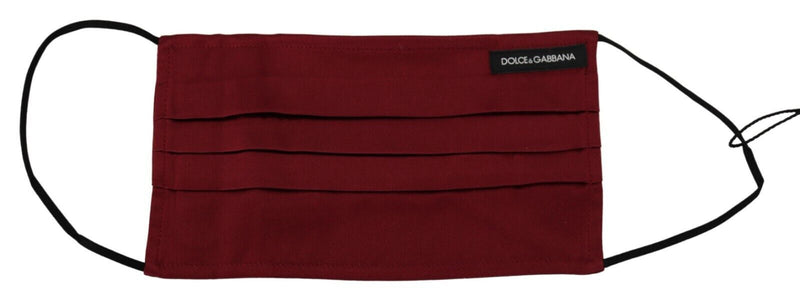 Dolce & Gabbana Masque en Soie Plissée Maroon avec Élastique