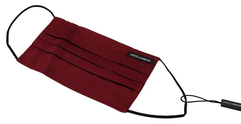 Dolce & Gabbana Masque en Soie Plissée Maroon avec Élastique