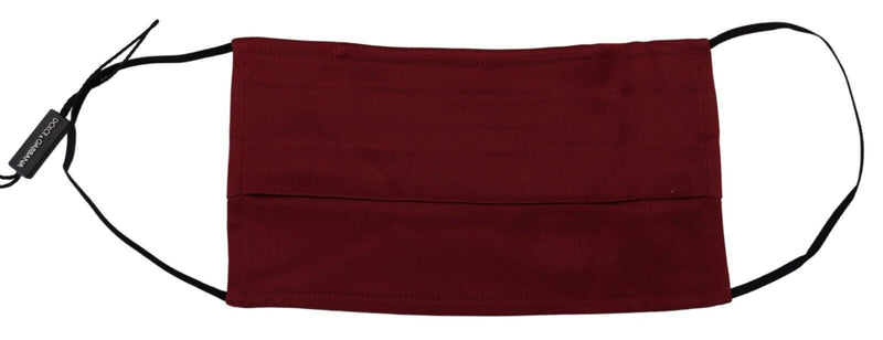 Dolce & Gabbana Masque en Soie Plissée Maroon avec Élastique