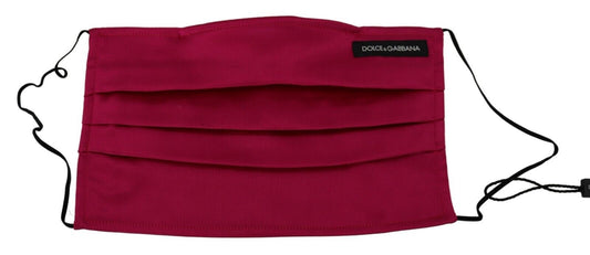 Masque facial Dolce & Gabbana en soie marron plissée avec élastique et sangle d'oreille, taille unique