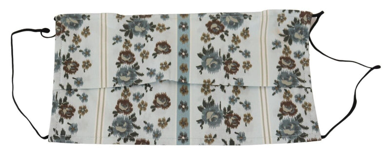Dolce & Gabbana Masque en Coton Plissé Floral Blanc