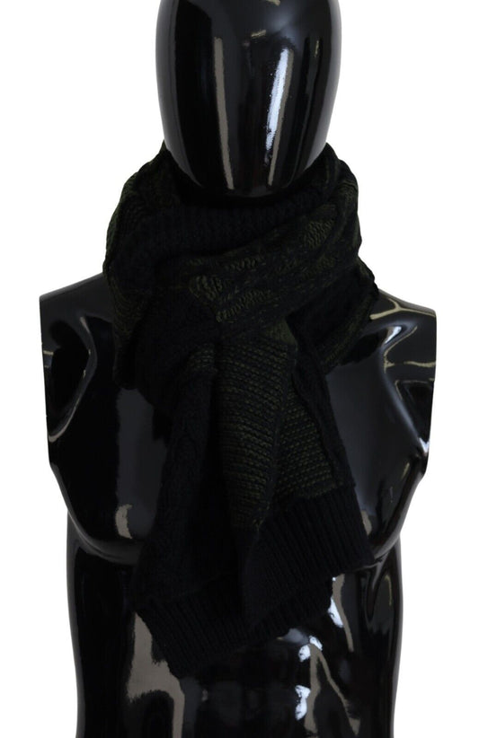 Foulard châle en maille noire et verte Dolce & Gabbana pour homme